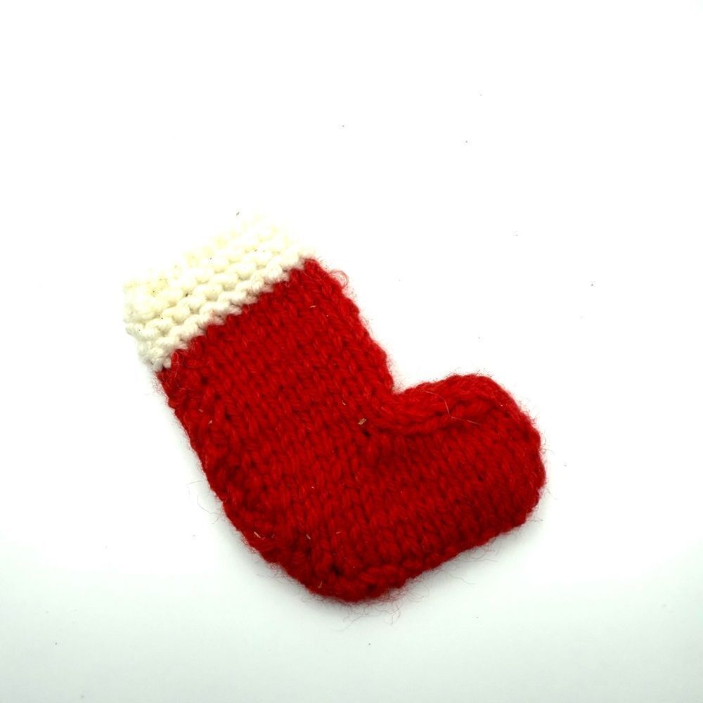 Vintage  Crochet Christmas Stockings Mini Ornament